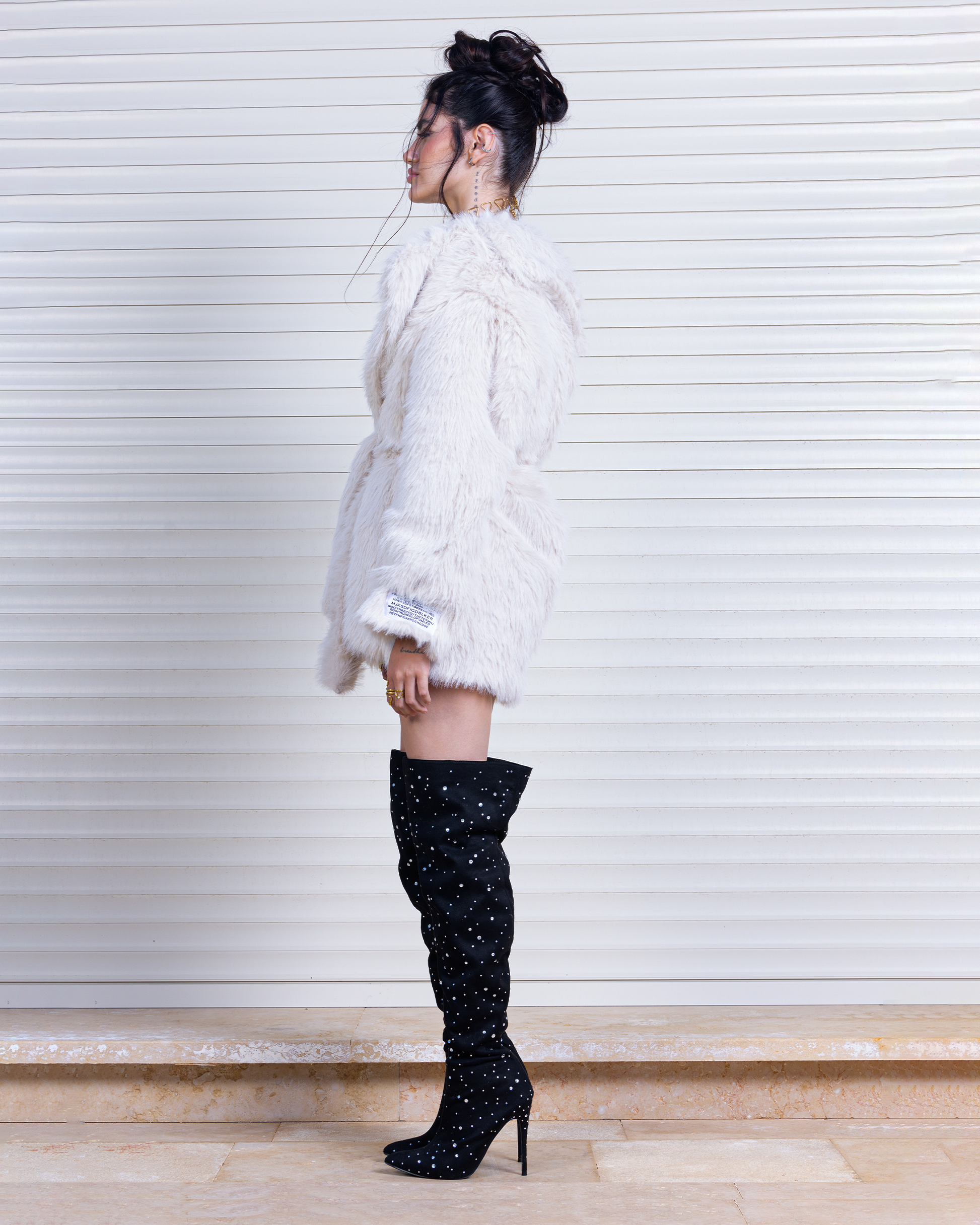 Belted Faux Fur Jacket