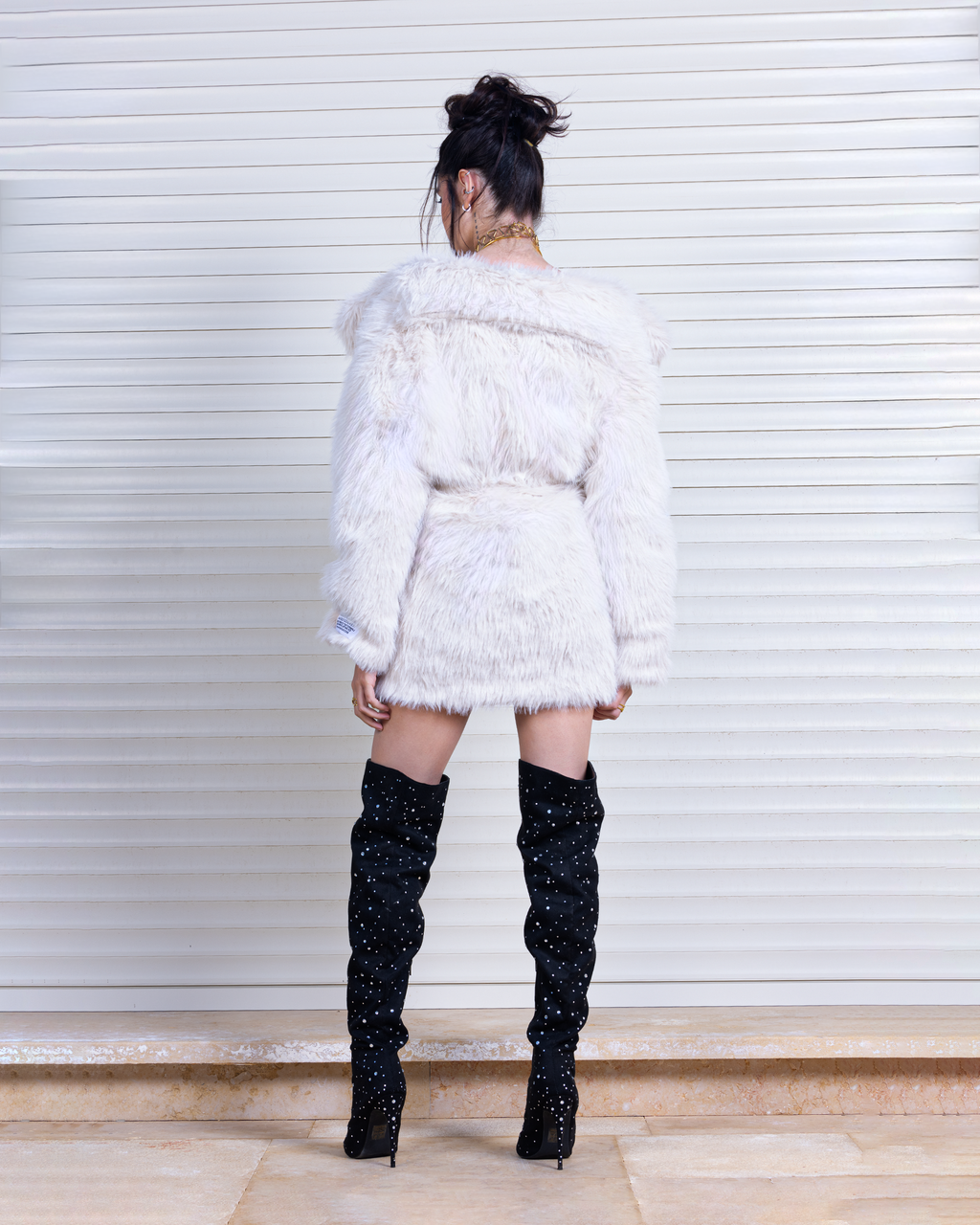 Belted Faux Fur Jacket