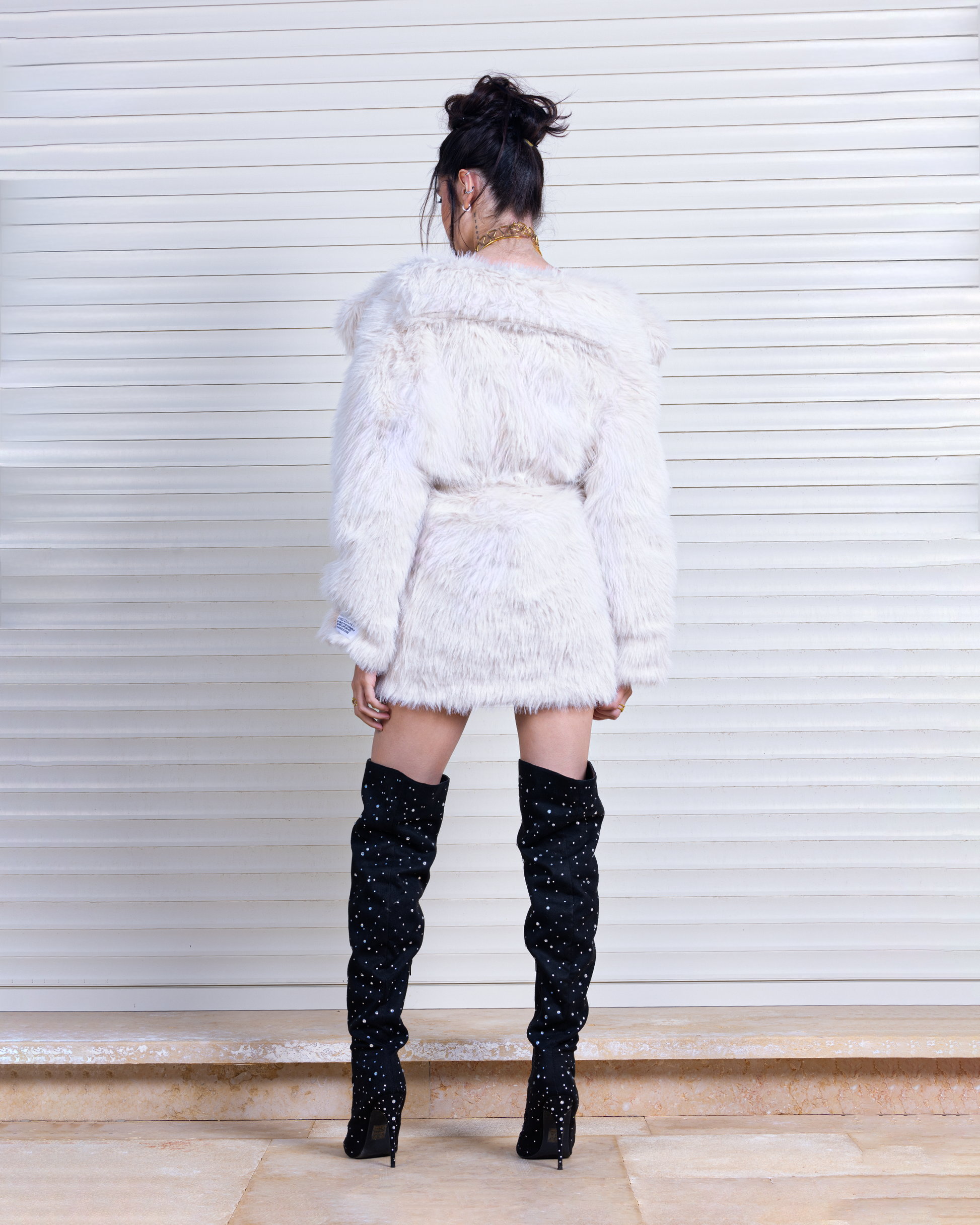 Belted Faux Fur Jacket