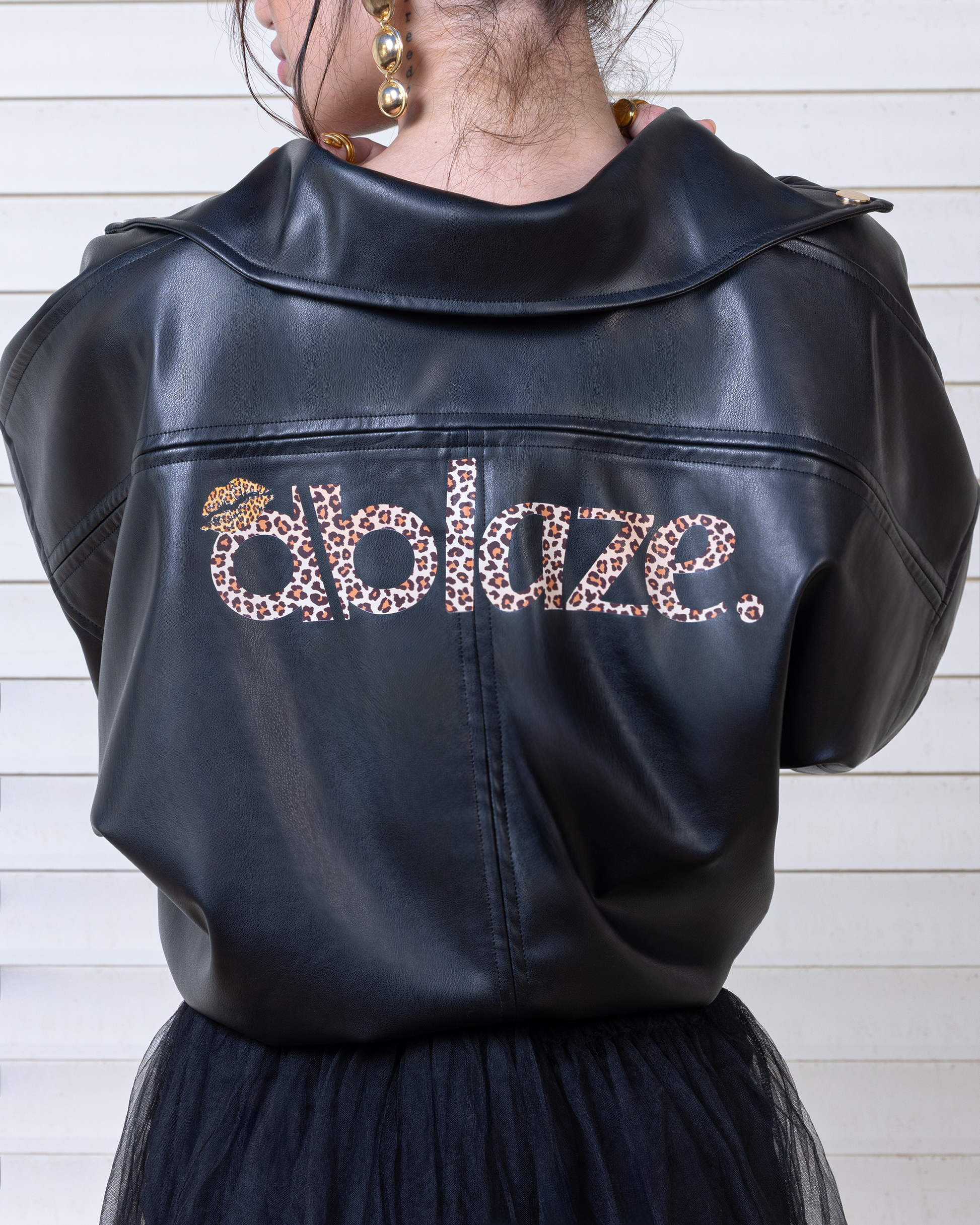 Ablaze Typo Leather Wrap Jacket