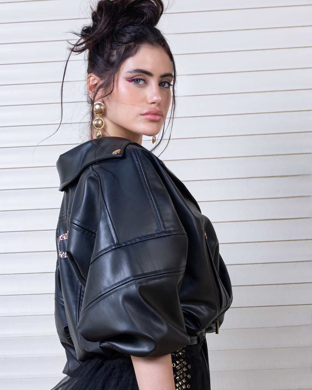 Ablaze Typo Leather Wrap Jacket
