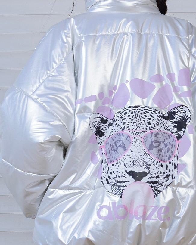 Metallic High-Neck Puffer