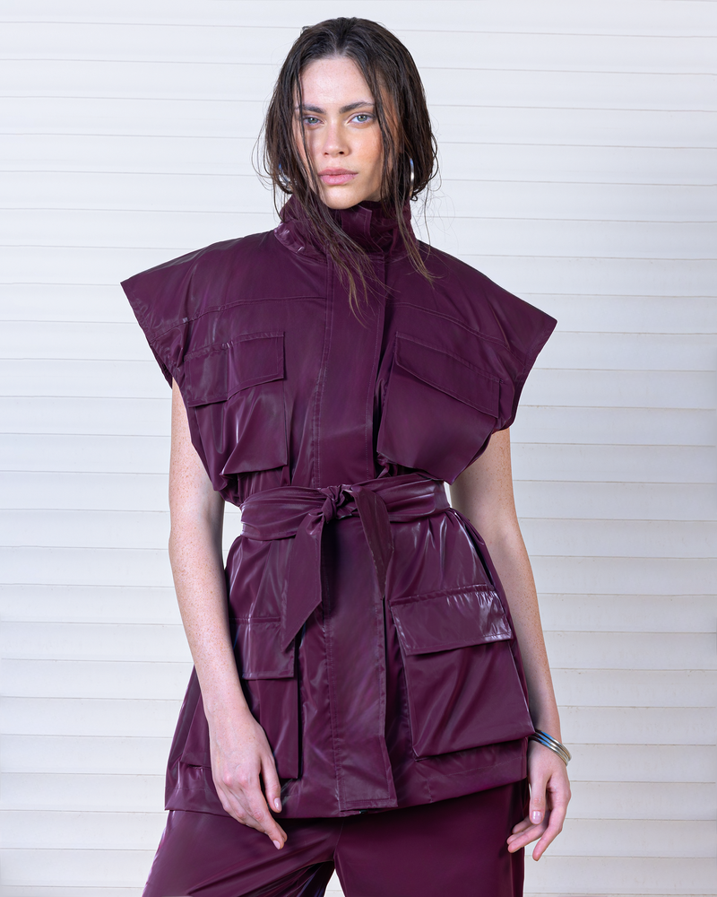 Purple Belted Vest and Cargo Set
