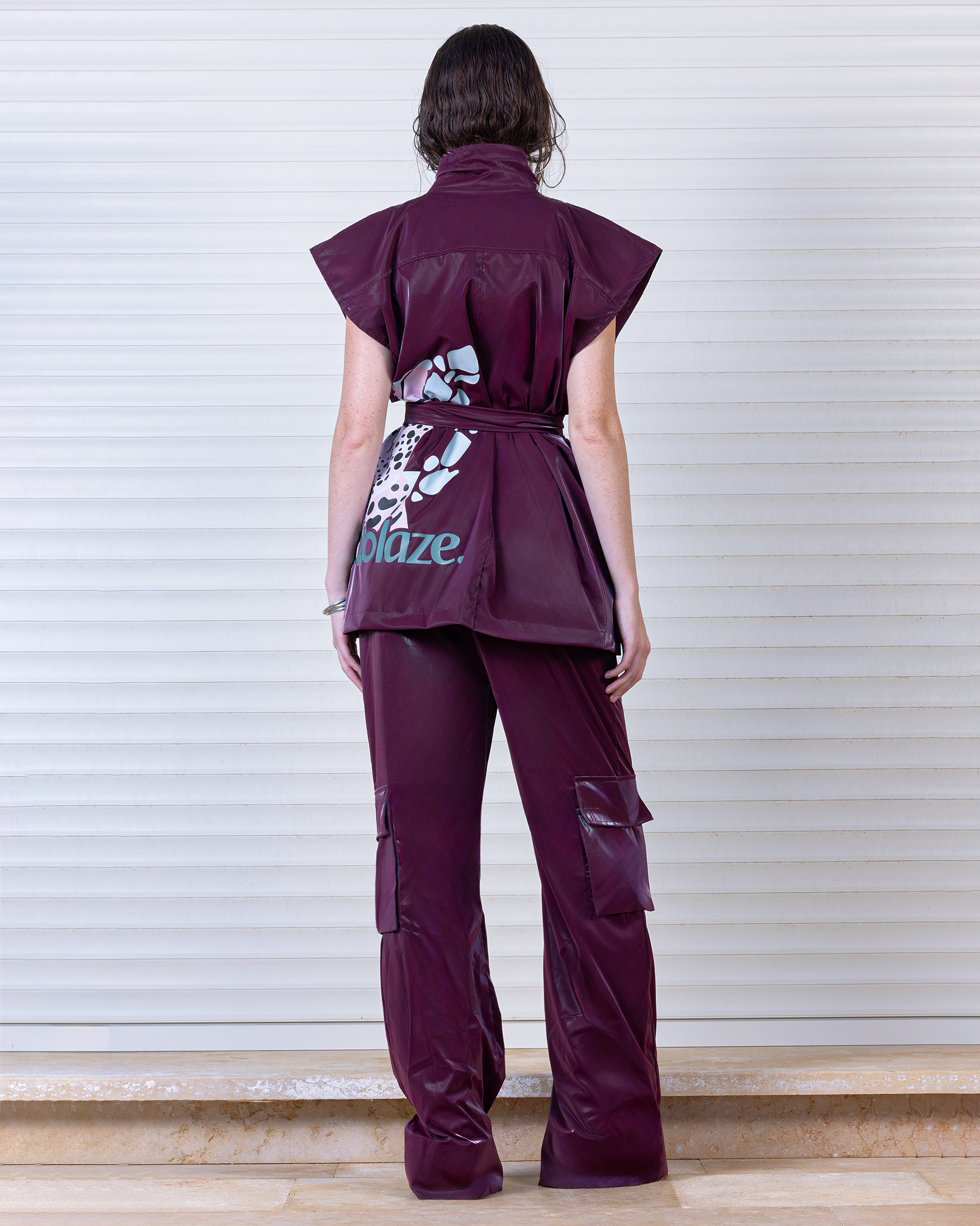 Purple Belted Vest and Cargo Set