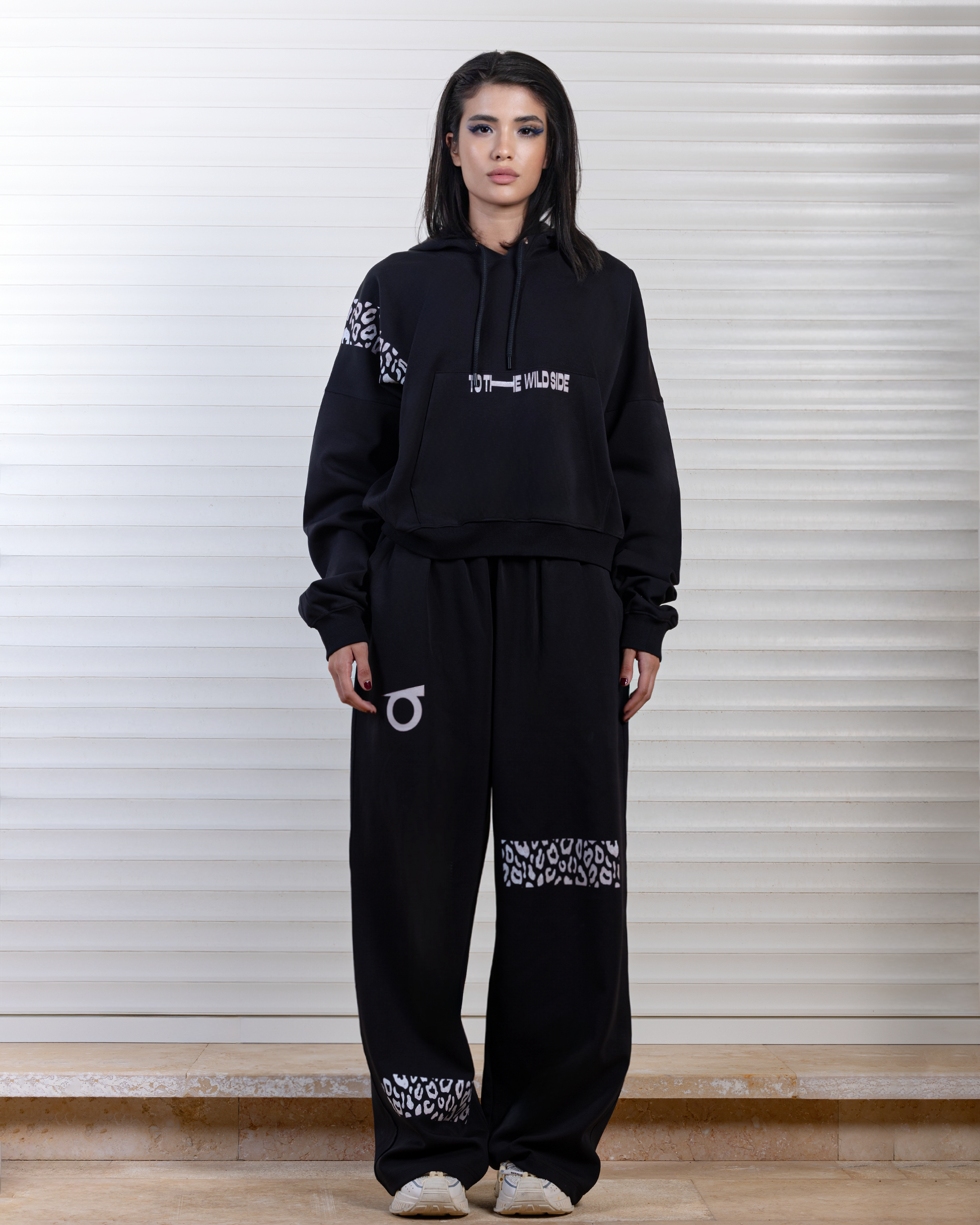 Ablaze leopard set in Black