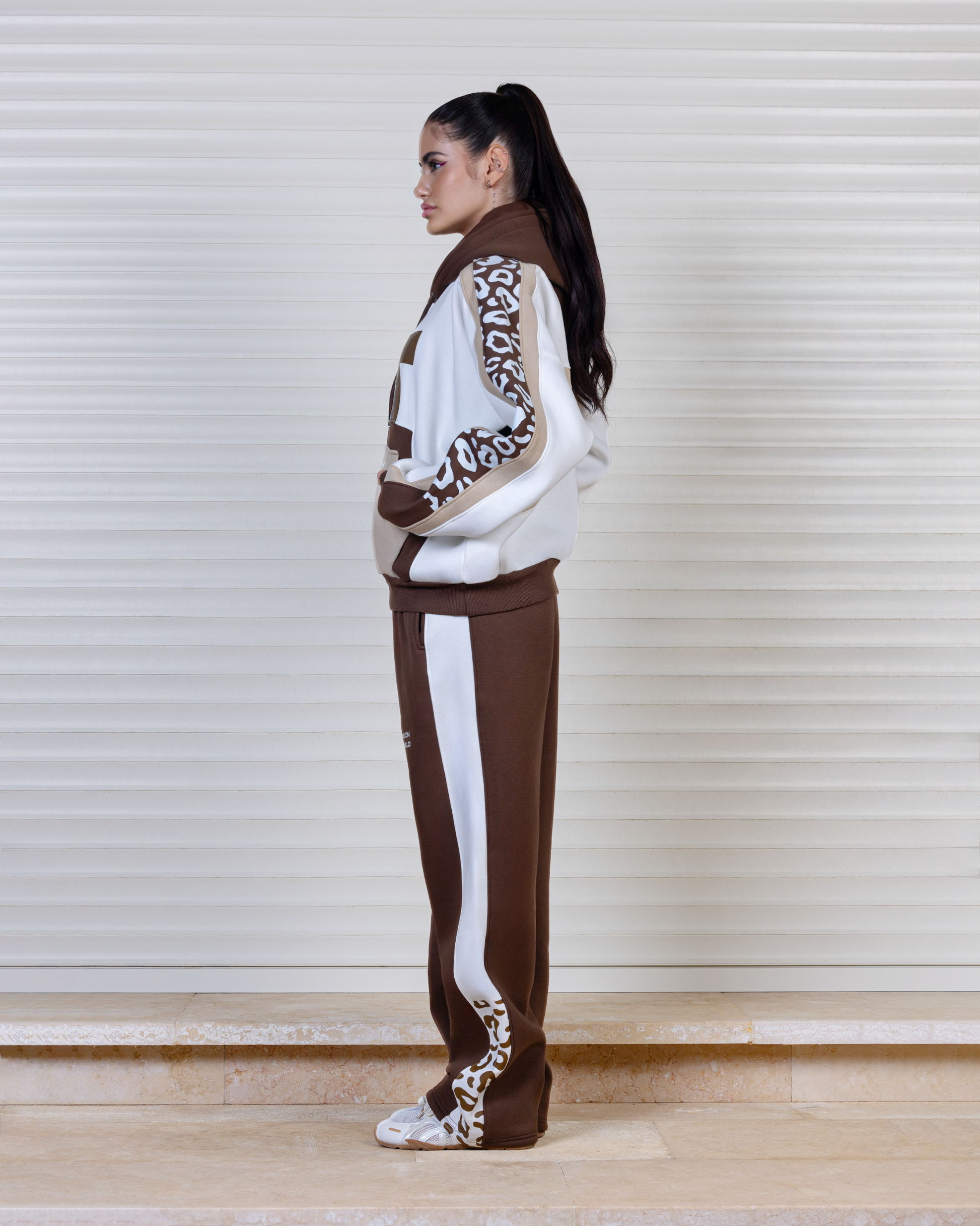 Ablaze Hooded Track Set In Brown