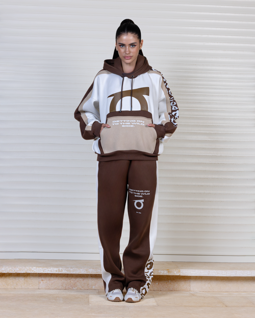 Ablaze Hooded Track Set In Brown