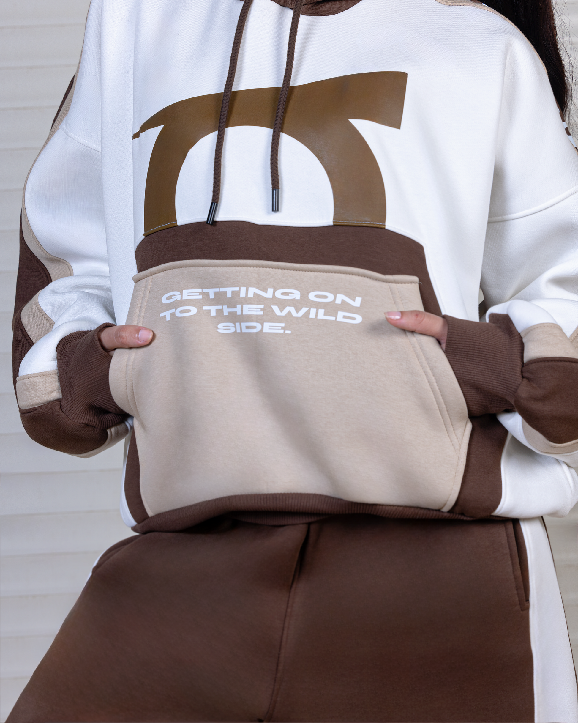 Ablaze Hooded Track Set In Brown