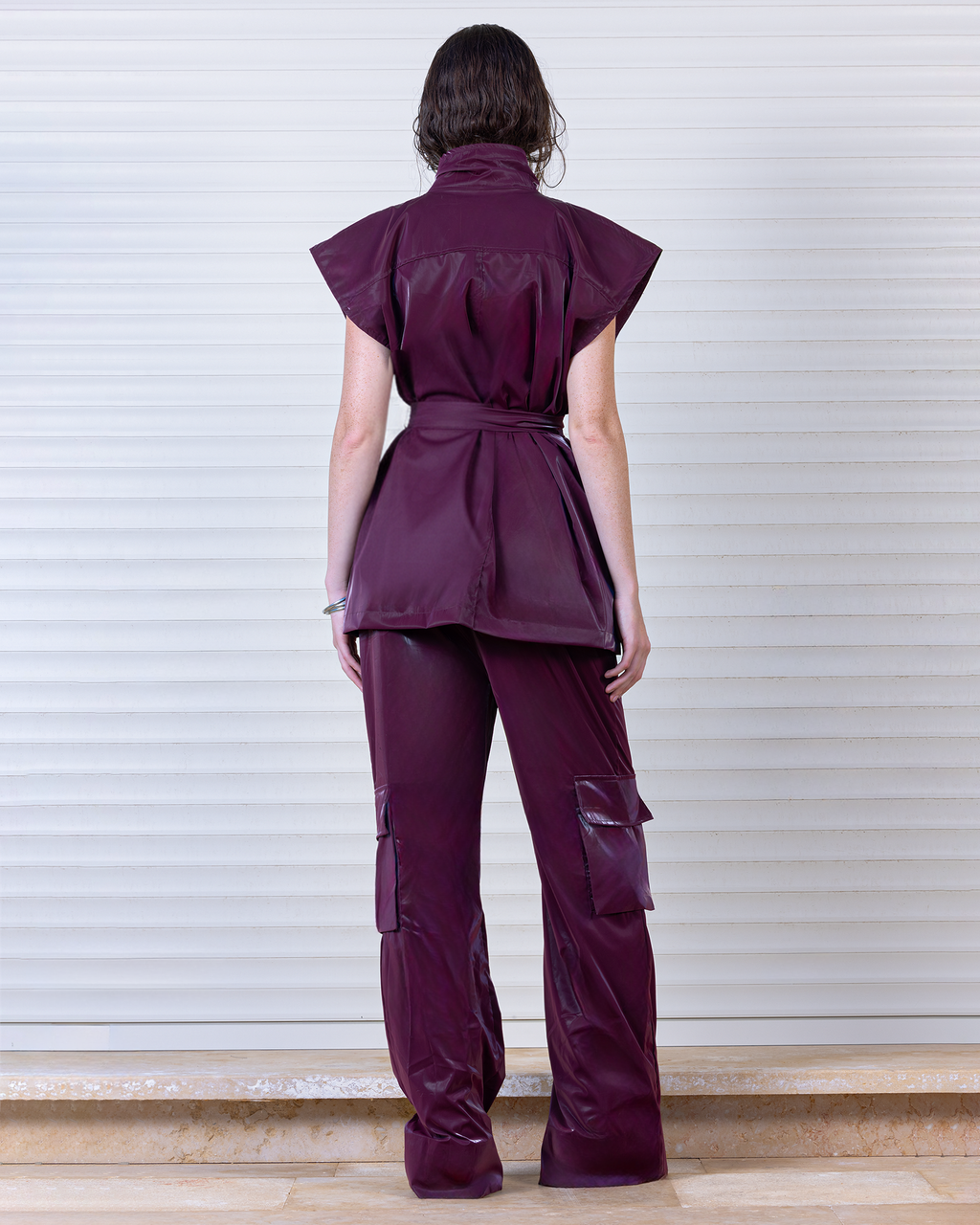 Purple Belted Vest and Cargo Set